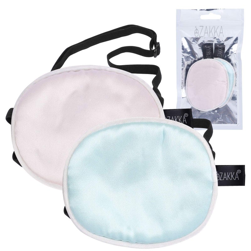 eZAKKA eZAKKA Silk Eye Patch for Adults Kids 2PCS Eyepatch for Left Right Eye Lazy Eye After Surgery M PinkGreen 