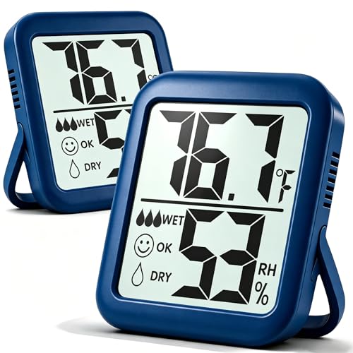 Antonki 2 Pack Room Thermometer for Home, Hygrometer Indoor Humidity Meter Gauge, Digital Temperature and Humidity Monitor Sensor for House, Terrarium, Incubator, Greenhouse - Battery Included - Image 1