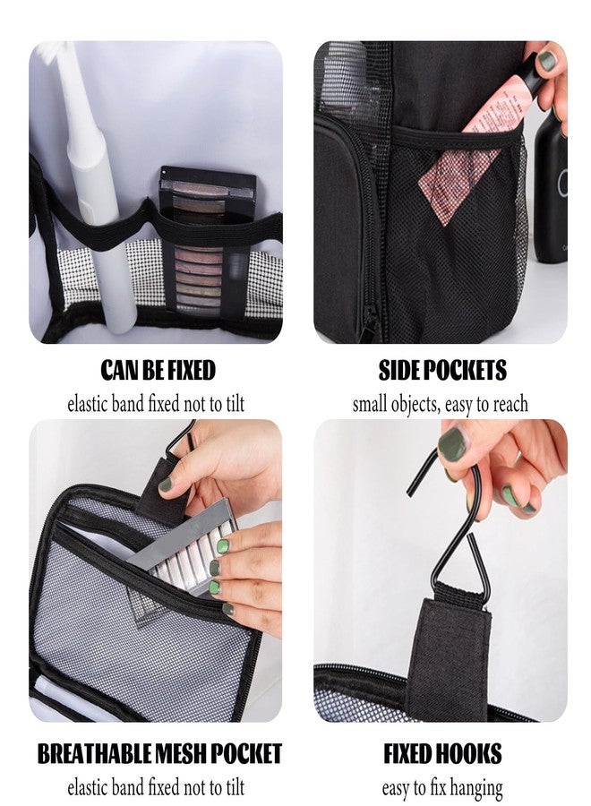 IVICOO Mesh Shower Caddy,Shower Bag,Shower Caddy Portable,Dorm Room Essentials for Boys and Girls with Hanging Hook,Quick Dry Shower Bag for Bathroom (Black) - Image 4