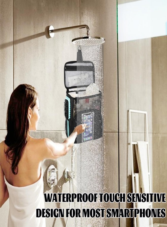 IVICOO Mesh Shower Caddy,Shower Bag,Shower Caddy Portable,Dorm Room Essentials for Boys and Girls with Hanging Hook,Quick Dry Shower Bag for Bathroom (Black) - Image 5