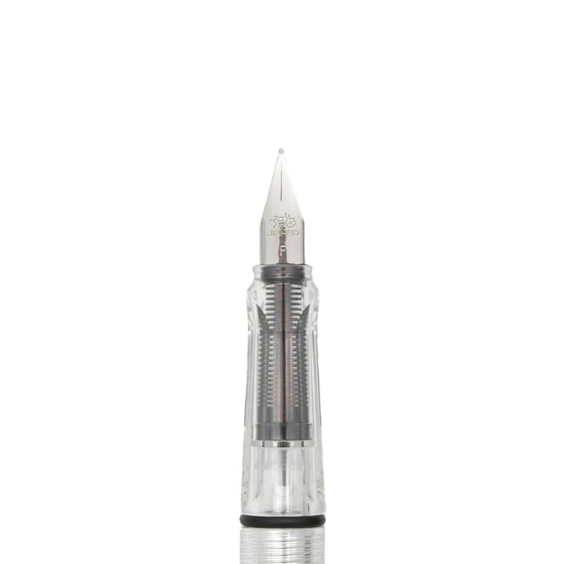 BUZZ COOL White Transparent Fountain Ink Pen With Ink Converter Pump | Clear Transparent Body Fountain Pen with Fine Nib(0.5mm) | Zero Ink Leakage Smooth Writing Ink Pen - Image 4