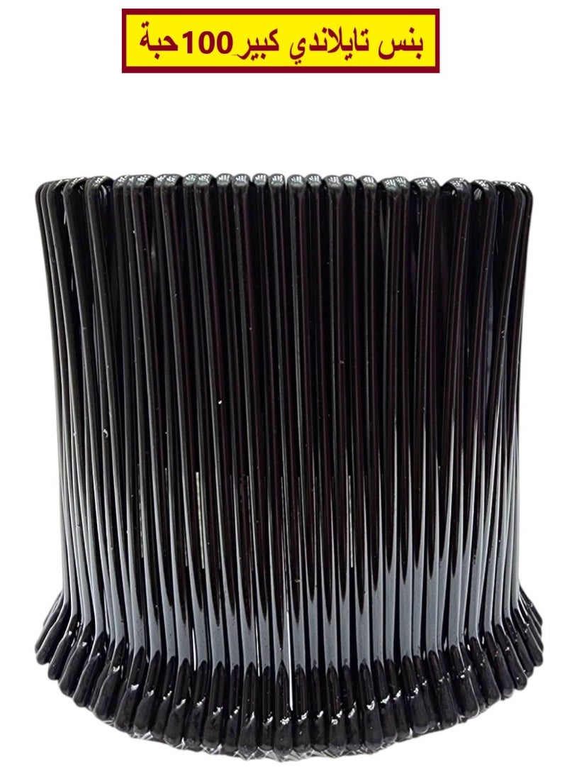 إنتاليا طقم بنس تايلاندي كبير لون أسود يحتوي على 100 حبة - Image 2