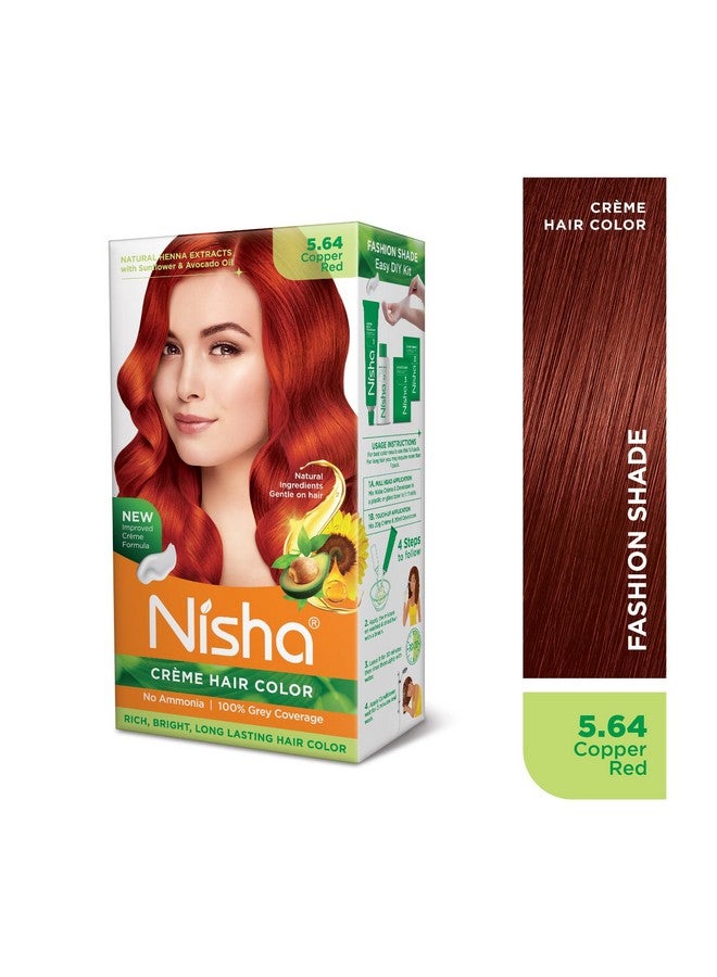 Nisha Long Lasting Copper Red Creme Hair Color For Women And Men Hair Colour 100% Grey Coverage With Natural Herbs And Henna Extracts For Hair Color Pack Of 2 - Image 2