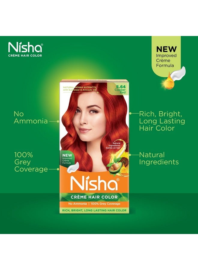 Nisha Long Lasting Copper Red Creme Hair Color For Women And Men Hair Colour 100% Grey Coverage With Natural Herbs And Henna Extracts For Hair Color Pack Of 2 - Image 3