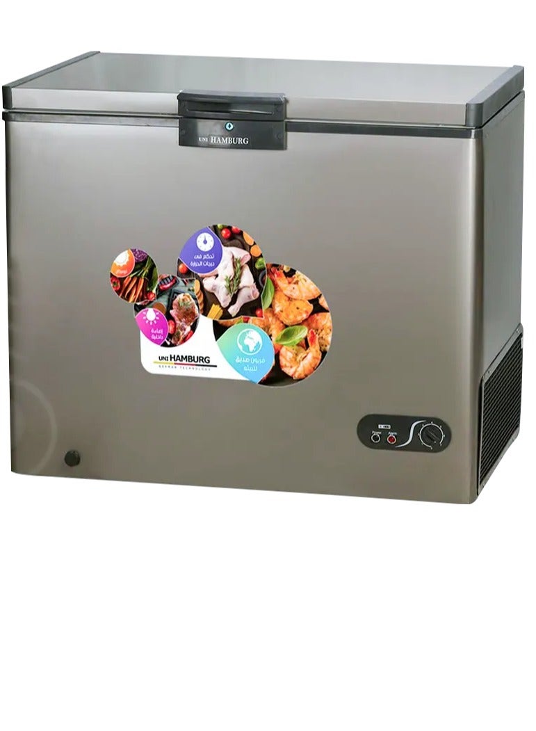 هامبورغ ديب فريزرافقي 270 لتر صافي بحوض داخلي ستالس  من هامبورج لون فضيCF-270-SS  - Image 2