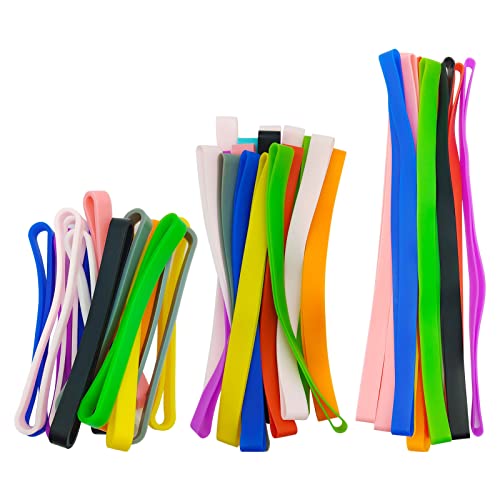 Oubaka 40pcs Silicone Rubber Bands Colorful Elastic Rubber Wrapping Bands Assorted Color Rubber Bands for Books,Exercise,Wallet Card,Cooking Boxes Wraps,Office Supplies(3 Sizes,Random Color) - Image 1