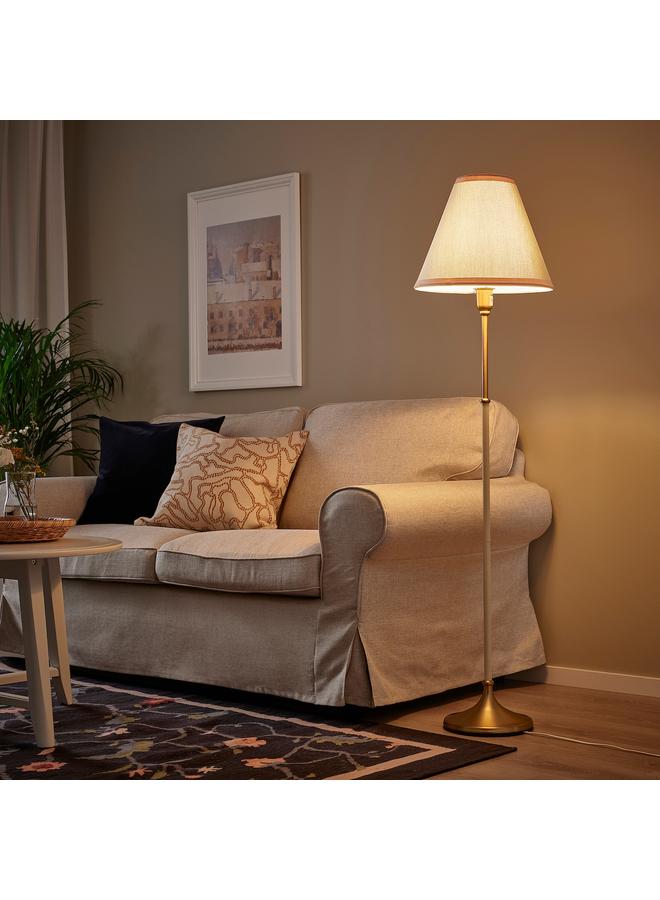 زبون مصباح أرضي، نحاسي/بيج - Image 2