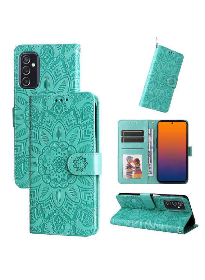 اس-توب جراب لهاتف Samsung Galaxy M52 5G، جراب جلدي منقوش بنقشة عباد الشمس - Image 1