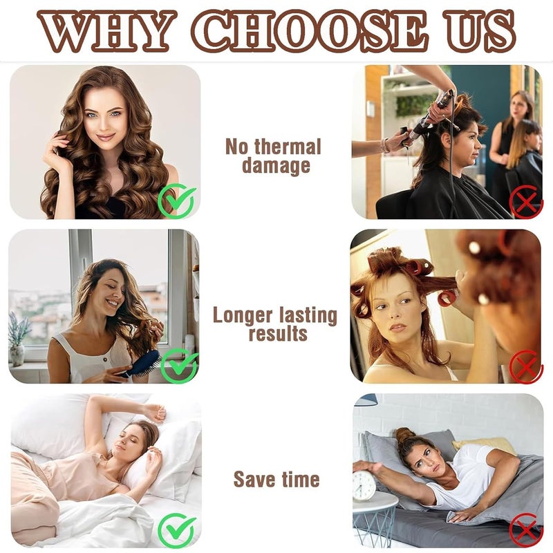 KRAMOX Flexible Curling Rod With Hook Satin Rollers for All Hair Types No Heat Curls Headband Overnight Heatless Hair Curler for Natural Hair - Image 2