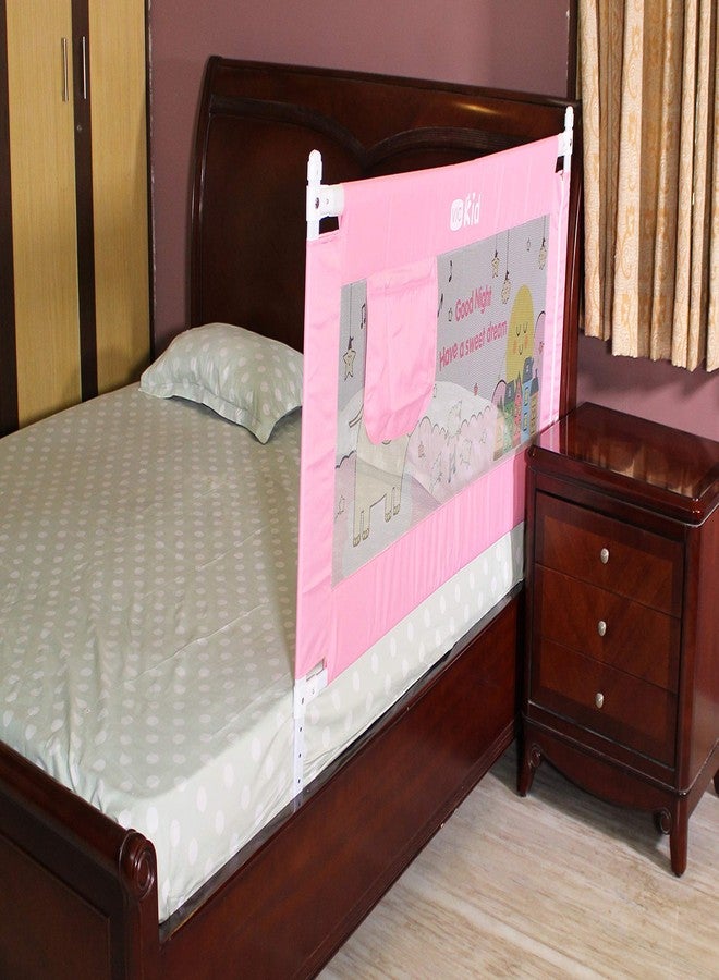 Vic Kid® Adjustable Baby Bedrail Guard Bed Fence Size: L 148cm* H 66cm (Pattern : Pink ABCD) - Image 1