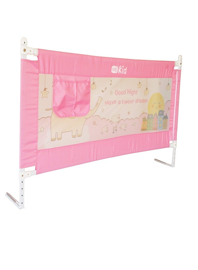 Vic Kid® Adjustable Baby Bedrail Guard Bed Fence Size: L 148cm* H 66cm (Pattern : Pink ABCD) - Image 3