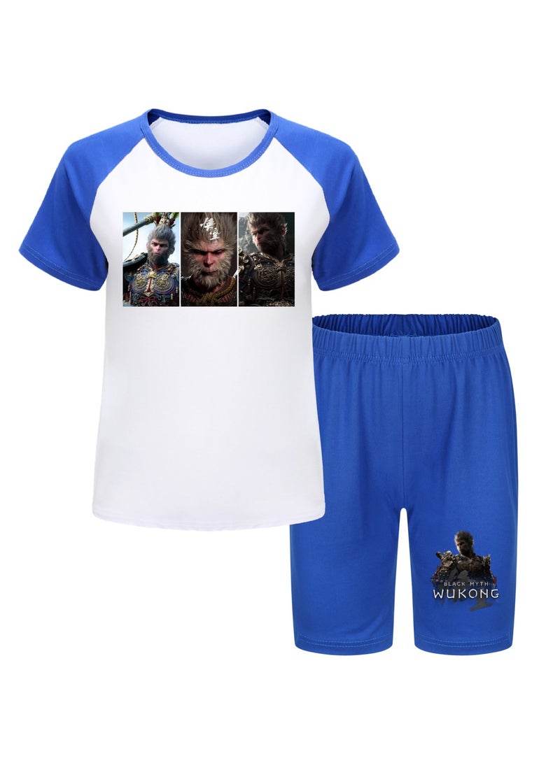 MQD Black Myth Wukong Children's T-shirt And Pajama Set 