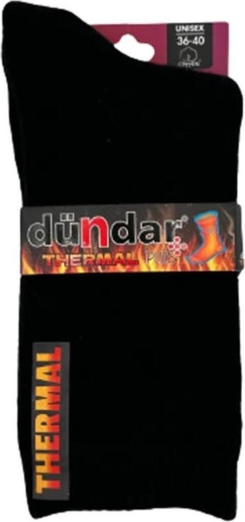 Dündar Çorap Dundar Socks Plus Women's Towel Thermal Black 12 5930