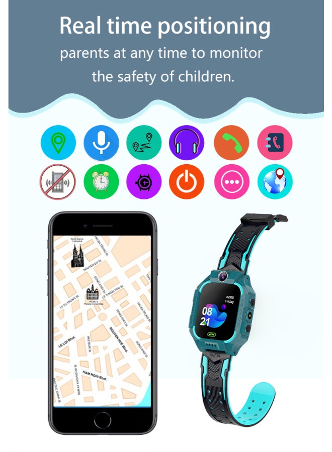 Smartwatch  With Camera GPS Tracker  Midnight Sim Card Green