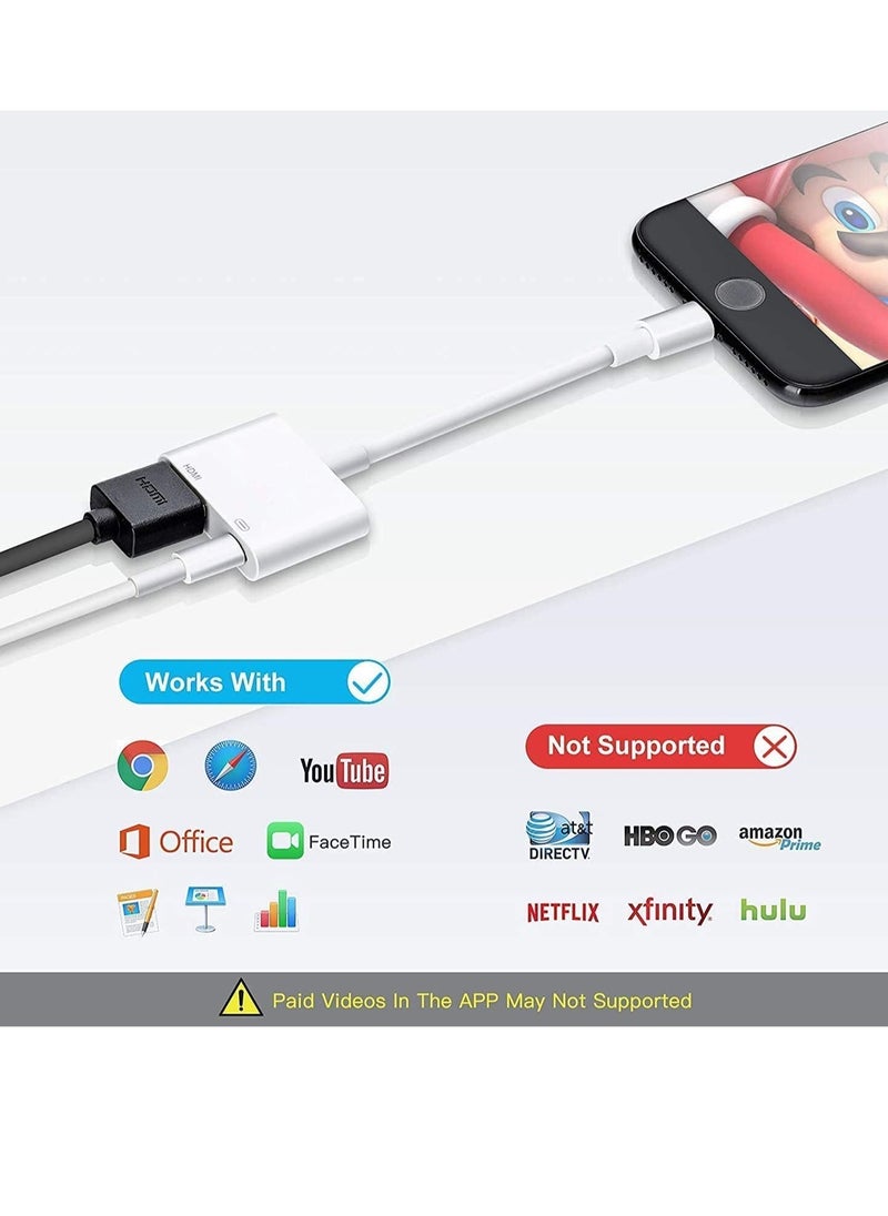 ELTRAZONE - [Apple MFi Certified] Lightning to HDMI Adapter for iPhone 1080P HDMI Digital AV Adapter Sync Screen Connector with Charging Port Support for iPhone 11 XS XR X 8 7 iPad iPod on HD TV Monitor Projector - Image 1