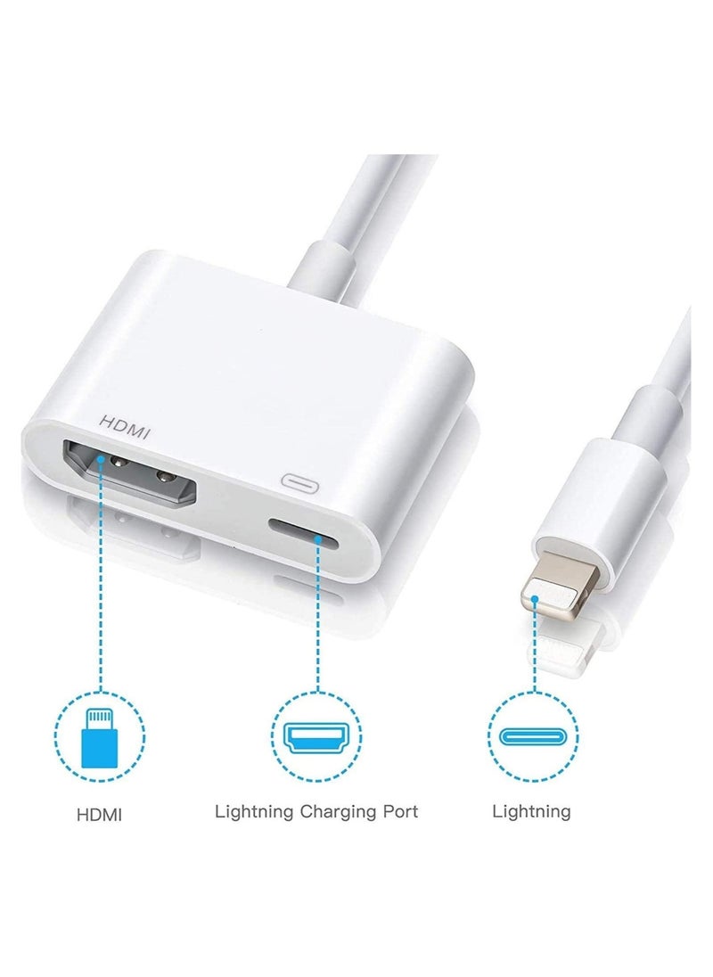 ELTRAZONE - [Apple MFi Certified] Lightning to HDMI Adapter for iPhone 1080P HDMI Digital AV Adapter Sync Screen Connector with Charging Port Support for iPhone 11 XS XR X 8 7 iPad iPod on HD TV Monitor Projector - Image 1