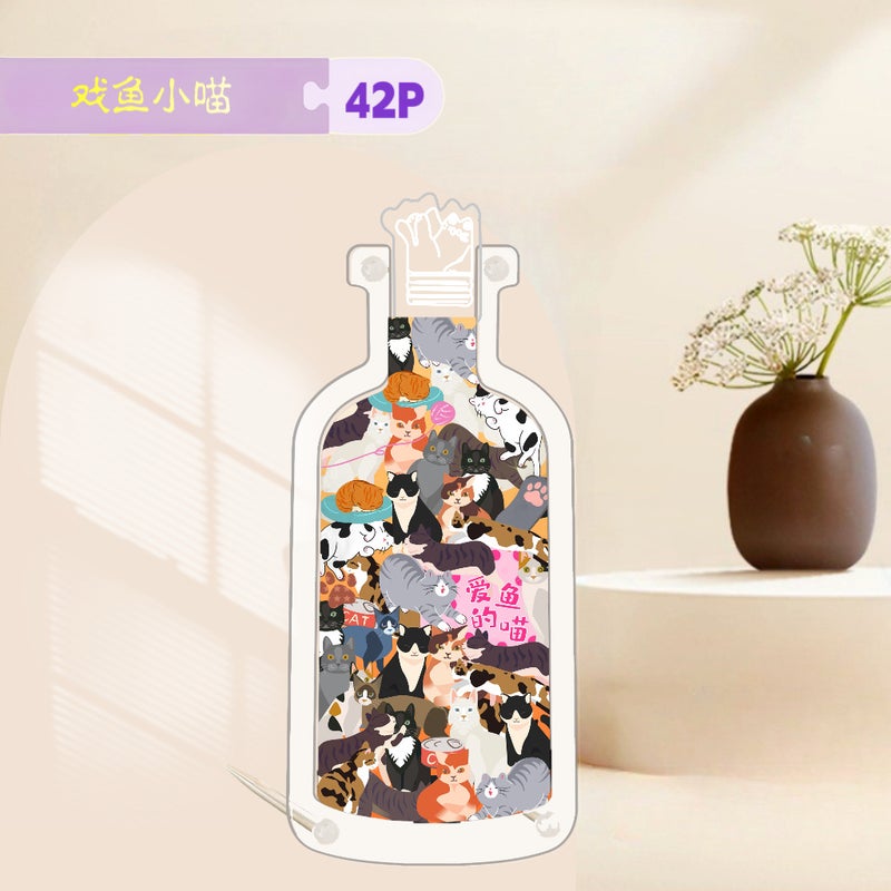 Transparent Acrylic Puzzle Factory Bottle Cute Cat Rabbit Duck Cartoon Anime Peripheral Puzzle Customized Educational Toys - Image 1