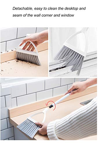 Qidiwin Mini Broom and Dustpan, Home Kitchen Sweeping for Kids(White+Gray) - Image 4