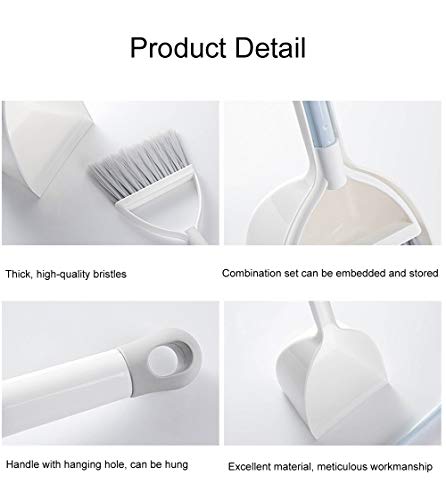 Qidiwin Mini Broom and Dustpan, Home Kitchen Sweeping for Kids(White+Gray) - Image 3