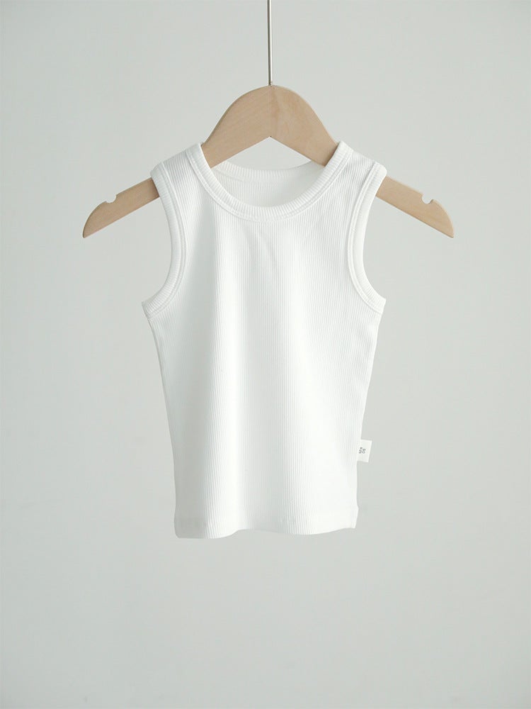 2025 Children'S Threaded Vest Youcan Silk Cotton Thin Round Neck Base Shirt Baby'S Sleeveless T-Shirt For Boys And Girls - Image 1