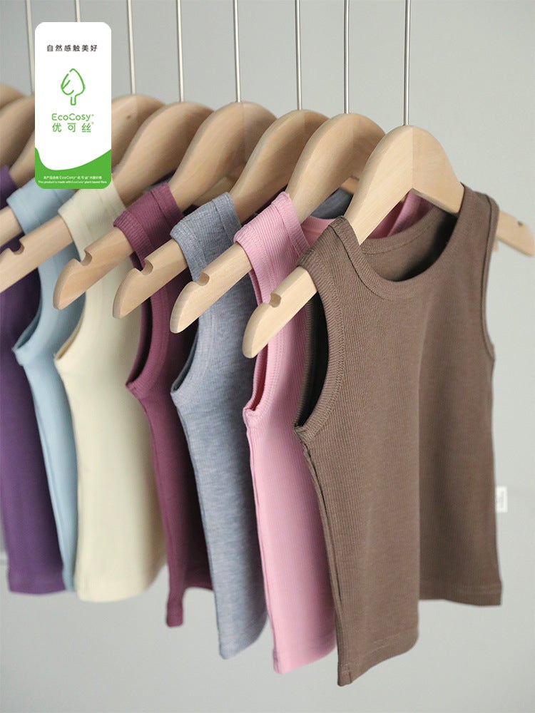 2025 Children'S Threaded Vest Youcan Silk Cotton Thin Round Neck Base Shirt Baby'S Sleeveless T-Shirt For Boys And Girls - Image 5