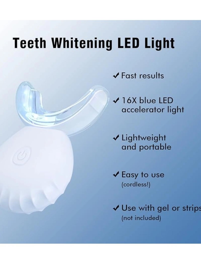 Generic - Wireless Teeth Whitening Kit, Suitable For Sensitive Teeth Gums Braces Care,16 Points LED Accelerator Light and Tray Teeth Whitener Helps to Remove Stains Rechargeable Teeth Whitening Kit White - Image 1