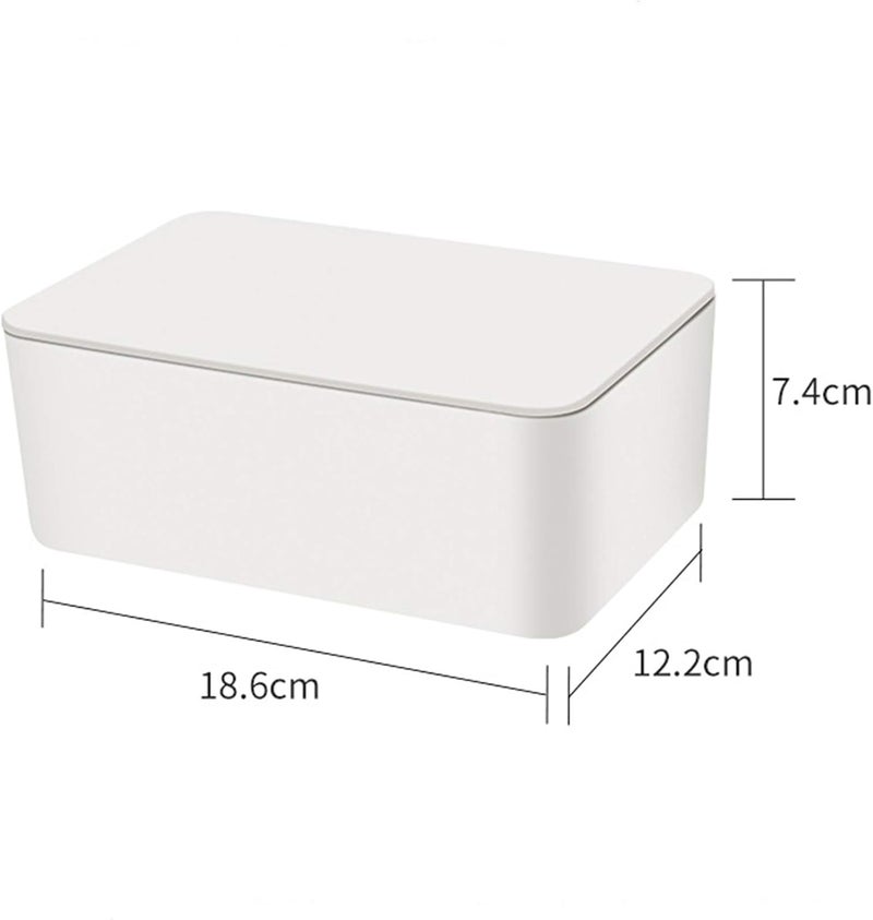DEF Wipes Dispenser, Polypropylene Baby Wipes Case Sealed Keeps Wet Tissue Fresh Flushable Case Holders Easy Open and Close Non-Slip for Desk Office Dorm Kitchen Washroom Vanity (White) - Image 4