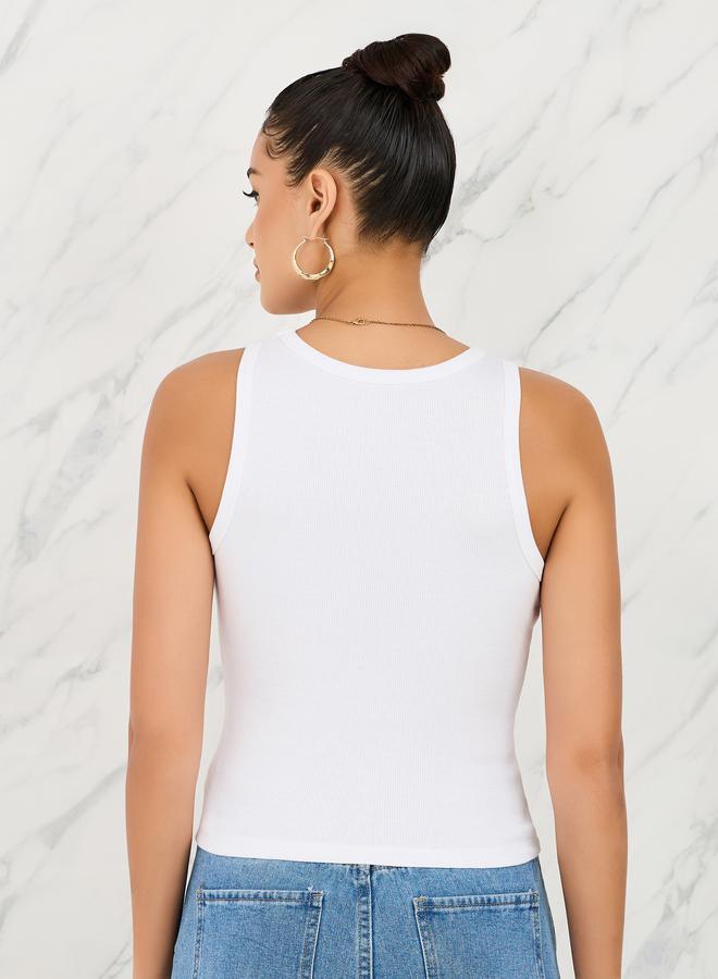 ستايلي تانك مطرز بضلوع - Image 5