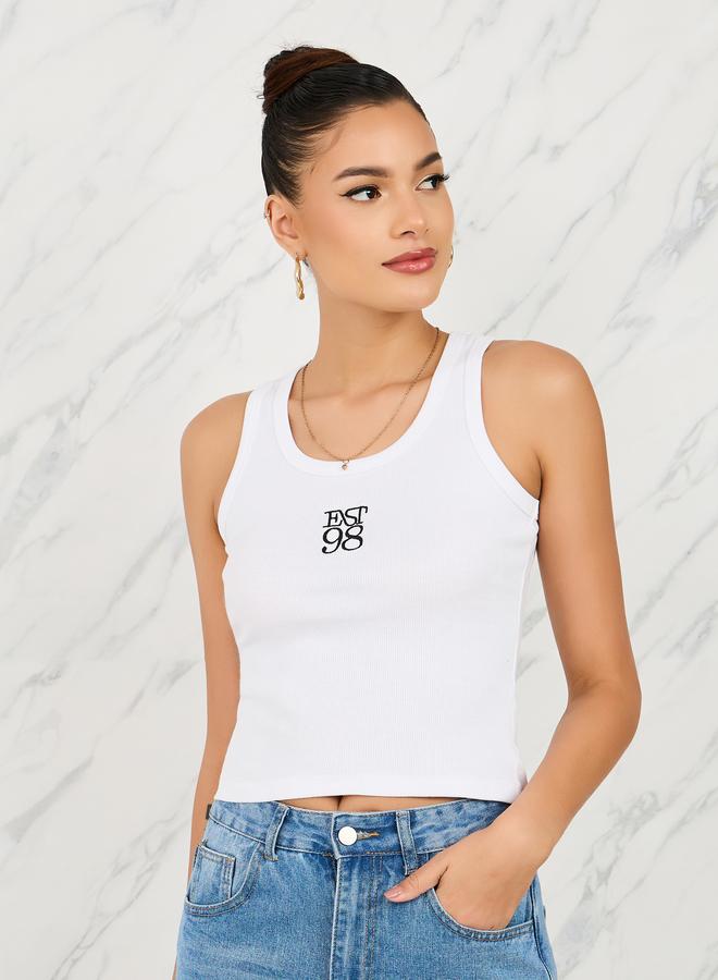 ستايلي تانك مطرز بضلوع - Image 3