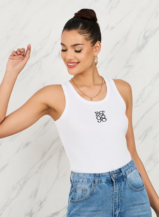 ستايلي تانك مطرز بضلوع - Image 1