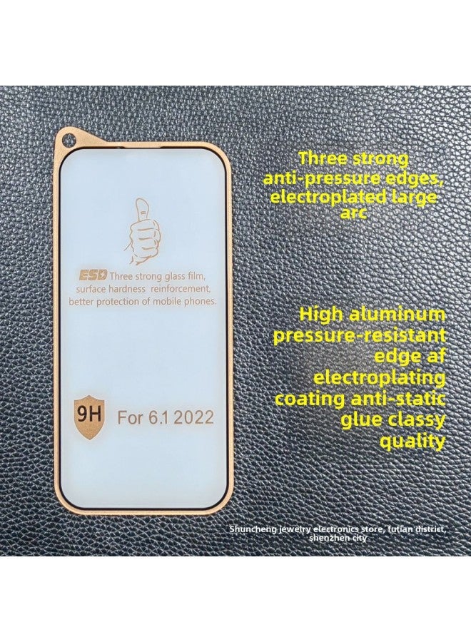 Applicable To Apple 14PROMAX Six Strong Edge Resistant 15PRO Diamond Tempered Film 13 Durable Film 12 11 XS-Color:Three-strong Pressure-resistant Edges, Electroplated Arc-Size:Apple 16PROMAX
