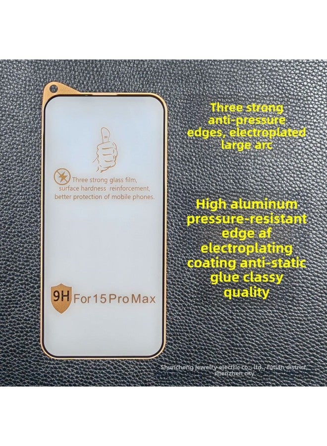 Applicable To Apple 14PROMAX Six Strong Edge Resistant 15PRO Diamond Tempered Film 13 Durable Film 12 11 XS-Color:Three-strong Pressure-resistant Edges, Electroplated Arc-Size:Apple 16PROMAX
