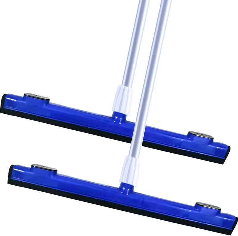 2 Pack Floor Squeegee with 120cm Long Handle, 42cm Blade – Floor Wiper for Wet Tile, Heavy Duty Water Wiper for Bathroom, Tile, Garage, Shower, Windows, Hardwood Floors& Pet Hair Removal