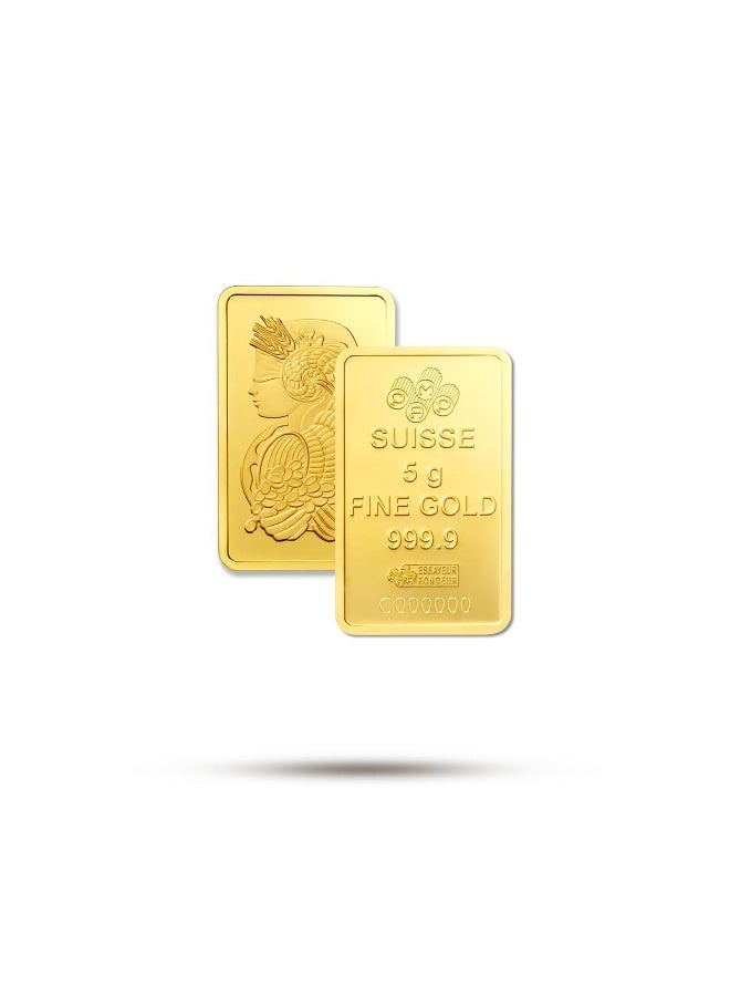بامب سبيكة ذهب سويسرية من عيار 24 قيراطًا، نقاء 999.9، وزن 5 غرامات، من نوع PAMP Queen Gold. - Image 3