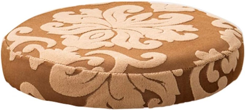 klarako Bar Stool Covers Elastic Bar Round Chair Covers Washable Stool Cushion Slipcover for Home Bar Hotel Use, 1114 Inch Dia Stool Brown - Image 1