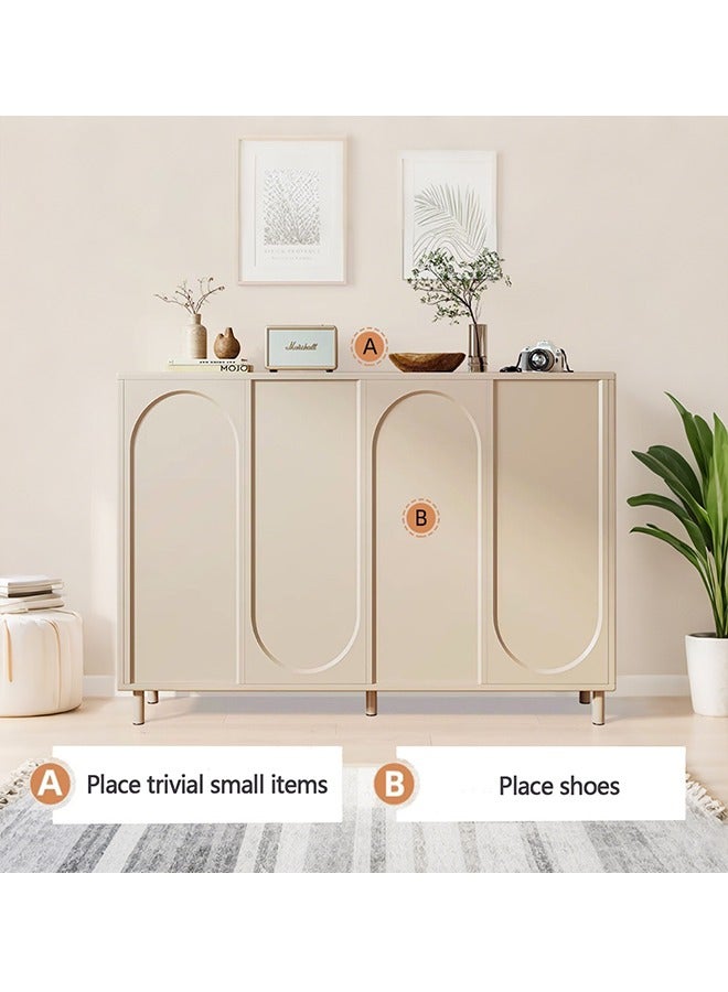 بيوينتي رفوف الأحذية ، رفوف الأحذية المستقلة ، مع الأبواب و حواجز قابلة للتعديل مدخل خزانة مغلقة رفوف تخزين الأحذية رفوف الأحذية الخشبية والأثاث المنزلي والمكتبي ( 80cm ) - Image 4