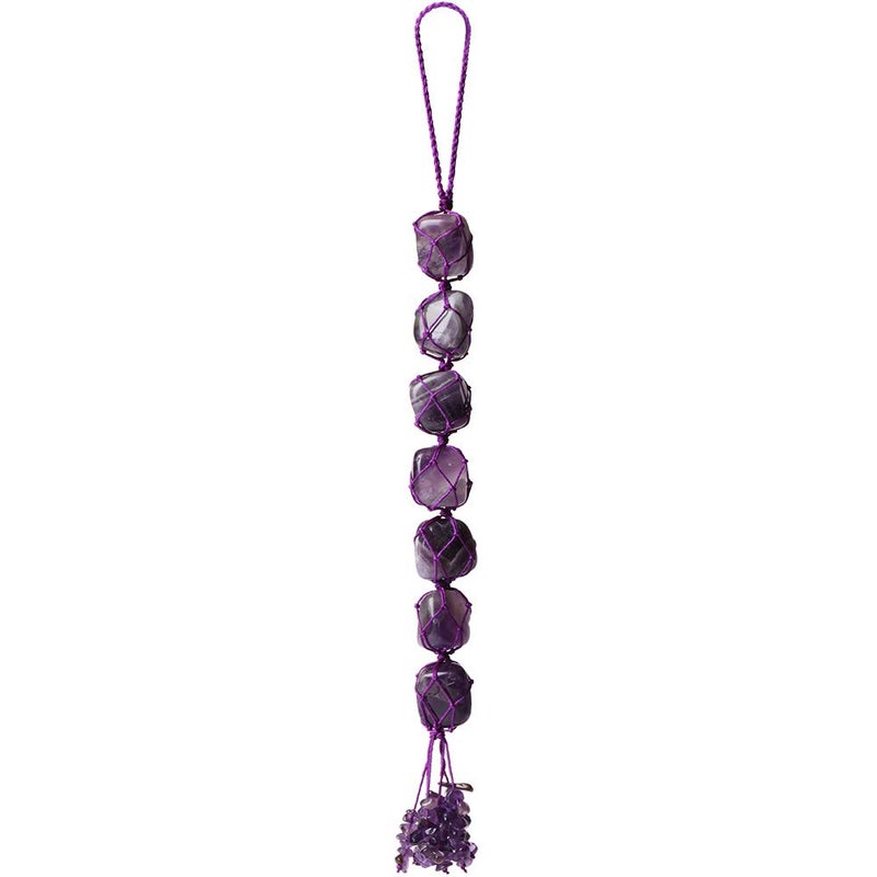 iSTONE Hanging Ornaments Natural Amethyst Ornaments Home Decor Gemstones Reiki Feng Shui Ornament Window Wall Ornament - Image 1