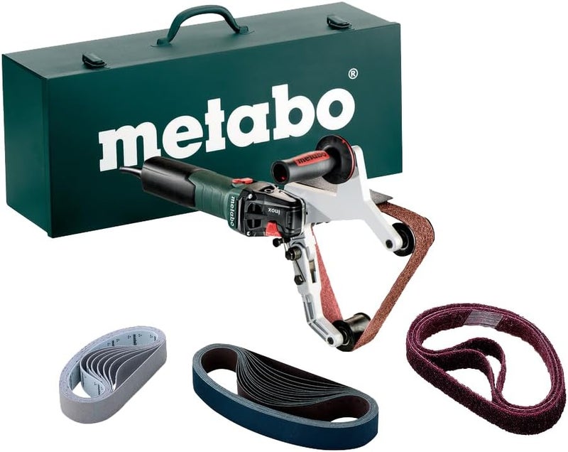 Metabo مجموعة صنفرة الأنابيب/الأنابيب متابو 7 بوصة بسرعة متغيرة 16505500 قدم في الدقيقة 135 أمبير مع مجموعة ملحقات قفل إلكترونيات RBE 15180 مجموعة 602243620 خضراء - Image 2