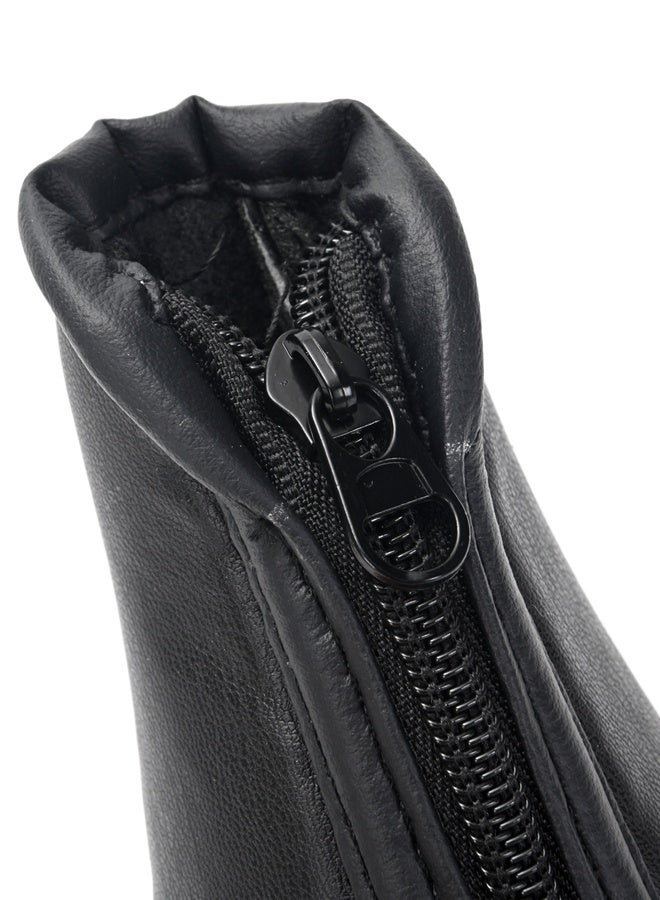 لوازم غطاء عصا الجير للسيارة - أسود - واقي مقبض وعصا جير داخلي بمقاس مناسب لمعظم السيارات، مع سحاب خلفي لسهولة التركيب، وتصميم جلدي مبطن ناعم يمنح مظهرًا أنيقًا واستخدامًا مريحًا للسيارات، الشاحنات والـSUV. - Image 4