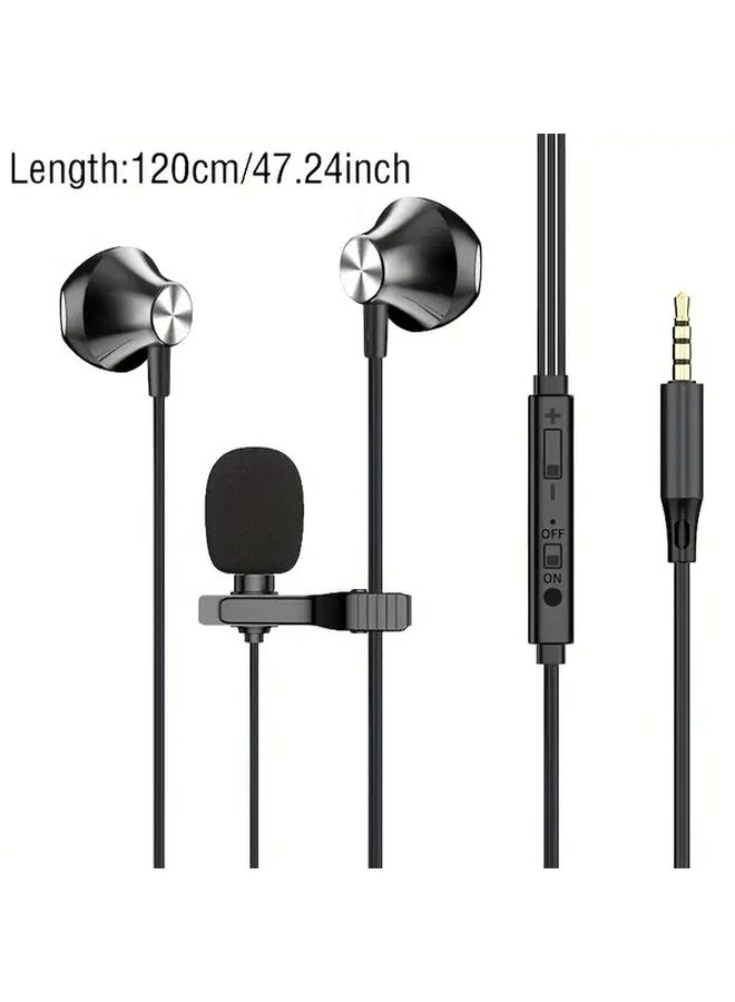 Type C Digital Wired 2 In 1 Microphone Headset For Samsung Galaxy S24 S23 S22 Ultra iPhone 16 15 Pro Max Karaoke Live Streaming Gaming Earbuds Black - Image 2