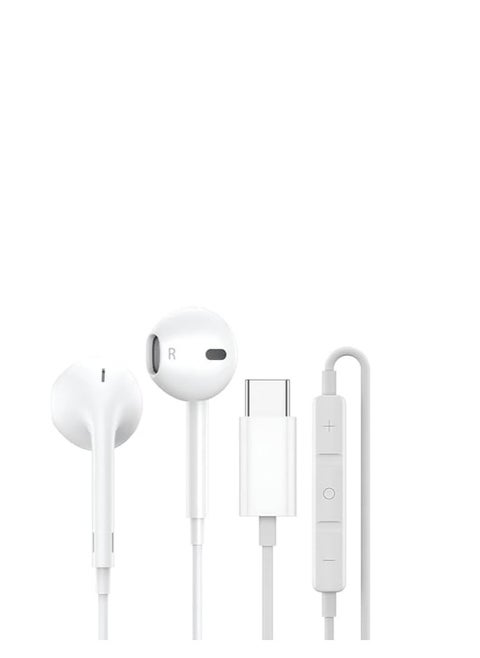 USB C Headphones Type C Earphones Wired Earbuds Built-in Mic & Volume Control Headset Compatible with iPhone 15 Pro Max Plus, iPad Pro, Android Smart Phone Galaxy S23/S22/S21/S20, Note10/20, A53/A54.