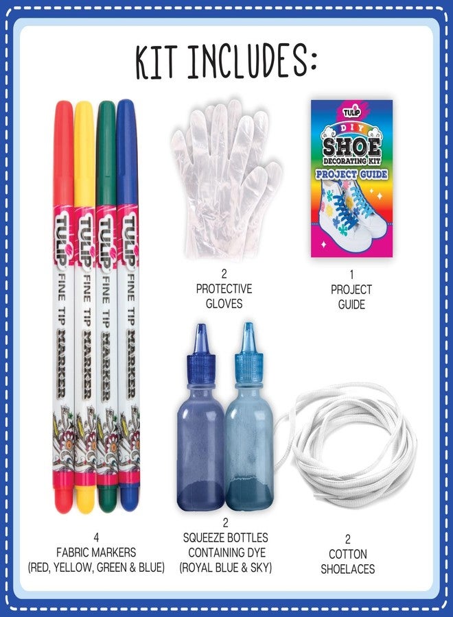 توليب مجموعة تزيين الأحذية من توليب، أحذية أنيقة سهلة الصنع، تتضمن زجاجات صبغ التعادل، أقلام تحديد القماش، فكرة هدية ممتعة، مفضلة للحفلات الحرفية، لوحة ألوان قوس قزح - Image 2