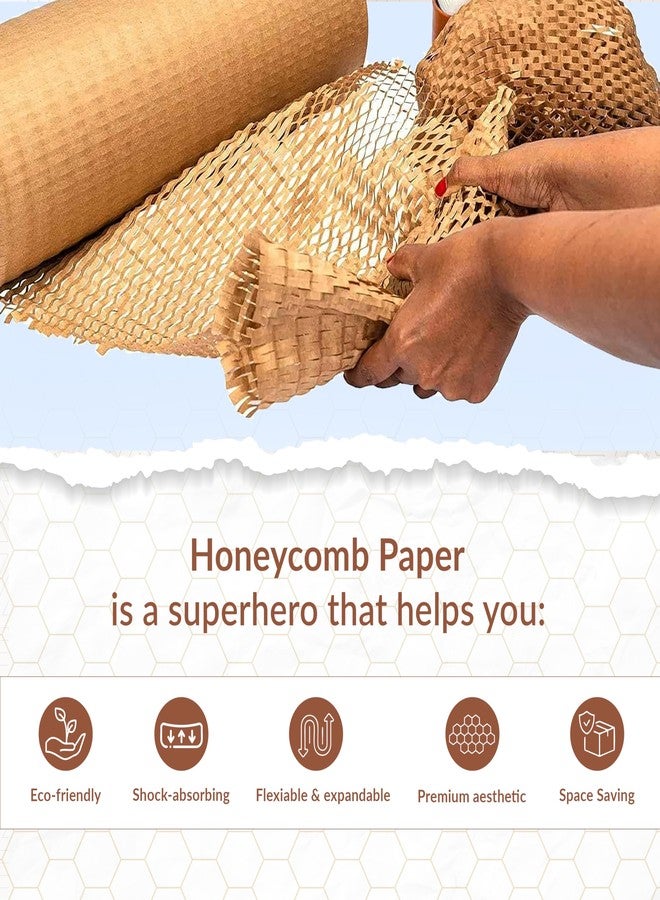 JPPL Honeycomb Paper Roll 390mm x 10 Meters Expands to 16 Meters Brown Eco-Friendly Cushioning Wrap Plastic-Free Alternative for Packing Fragile Items 20 Parcel Packs Durable Protective Packaging - Image 3