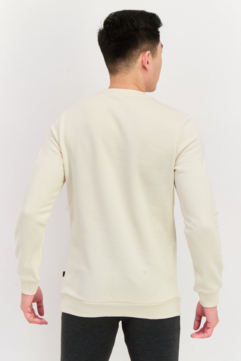 PUMA Men Sportswear Fit Long Sleeve Training Sweatshirt, Beige - Image 3