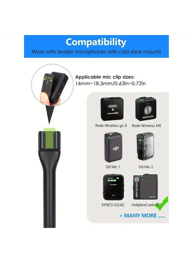 1 PC Lavalier Microphone Stand For RODE Wireless GO GO 2 ME Pro And DJI Microphone 1 2 With Flag And Foam Windshield - Image 4