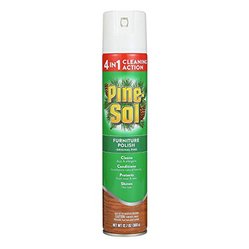 Pine Sol Pine-Sol Furniture, Polish 4in1 Cleaning Action Wood Polish Spray Wood Polish Spray for Your Cleans Conditions Protects and Shines Ounces Original Pine Scent, Yellow, Lemon, 12.7 Fl Oz - Image 1