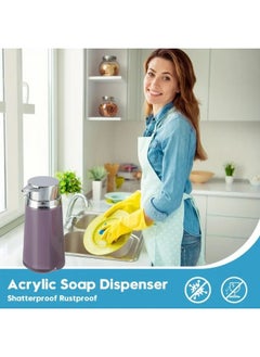 Happy Home Acrylic Soap Dispenser Pump for Bathroom 320ml - (Purple)  - Image 3