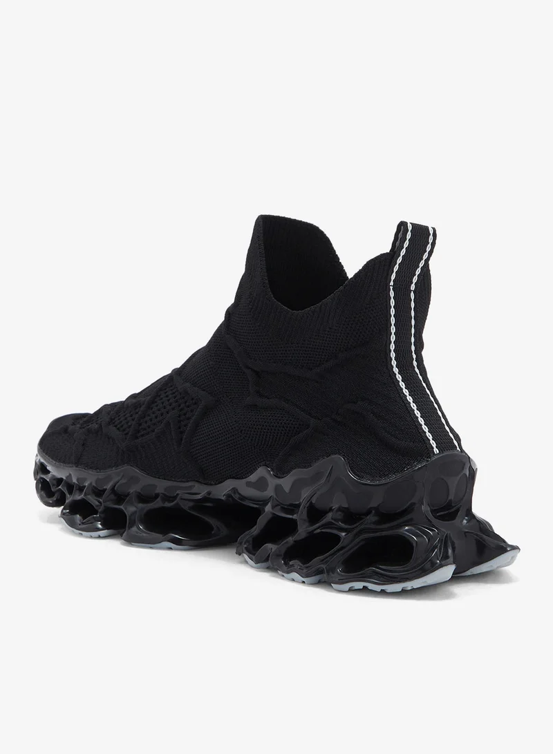 Seventy Five Elevated Flex Outsole Knitted Pull On Sneakers