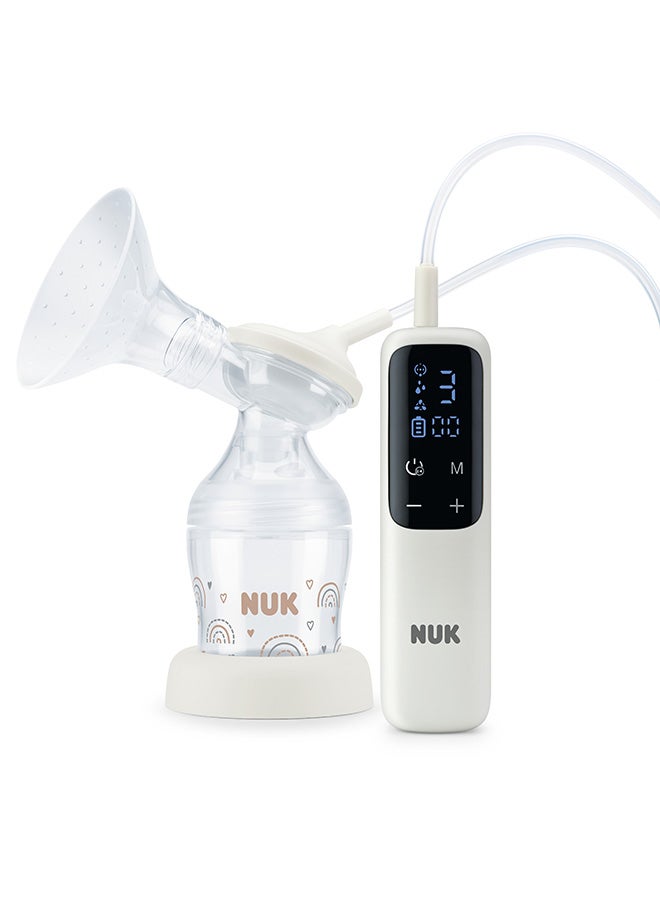 NUK Soft And Easy Electric Breast Pump, Breast Attachments Made Of 100% Silicone, Small, Light And Quiet, Battery For Travel, Breast Attachments 24 Mm And 27 Mm, 1 X Perfect Match Baby Bottle - Image 2
