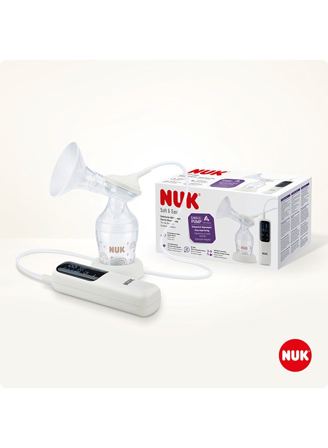 NUK Soft And Easy Electric Breast Pump, Breast Attachments Made Of 100% Silicone, Small, Light And Quiet, Battery For Travel, Breast Attachments 24 Mm And 27 Mm, 1 X Perfect Match Baby Bottle - Image 4